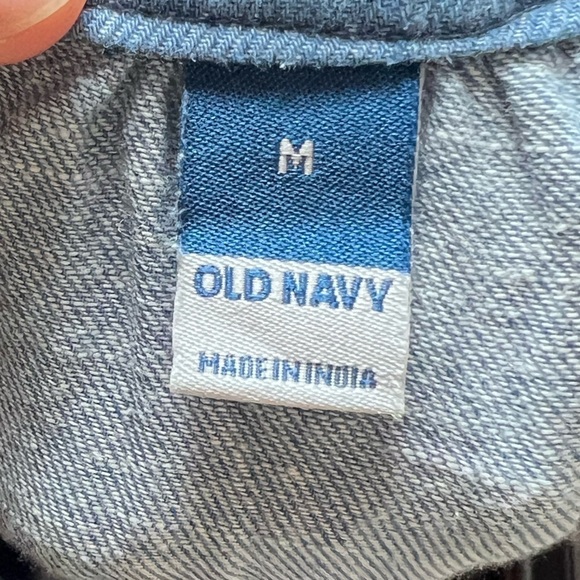 NWT Old Navy Split-Neck Puff-Sleeve Jean Blouse for Women - Picture 9 of 12